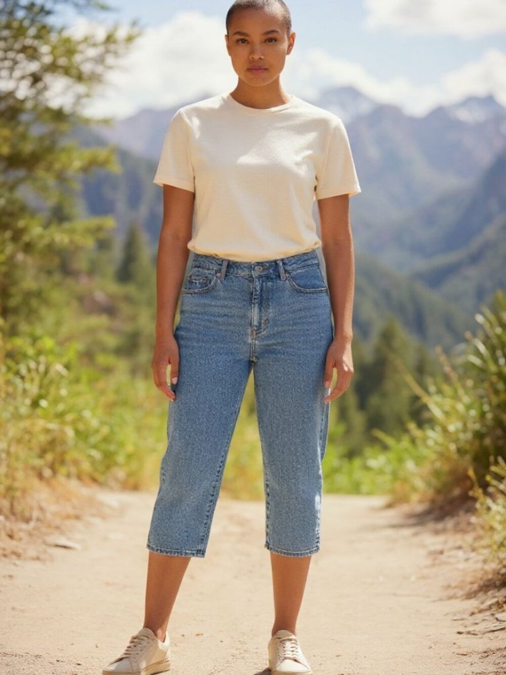 Gloria Vanderbilt Skimmer Capri Jeans Size 10 Light Stone Wash